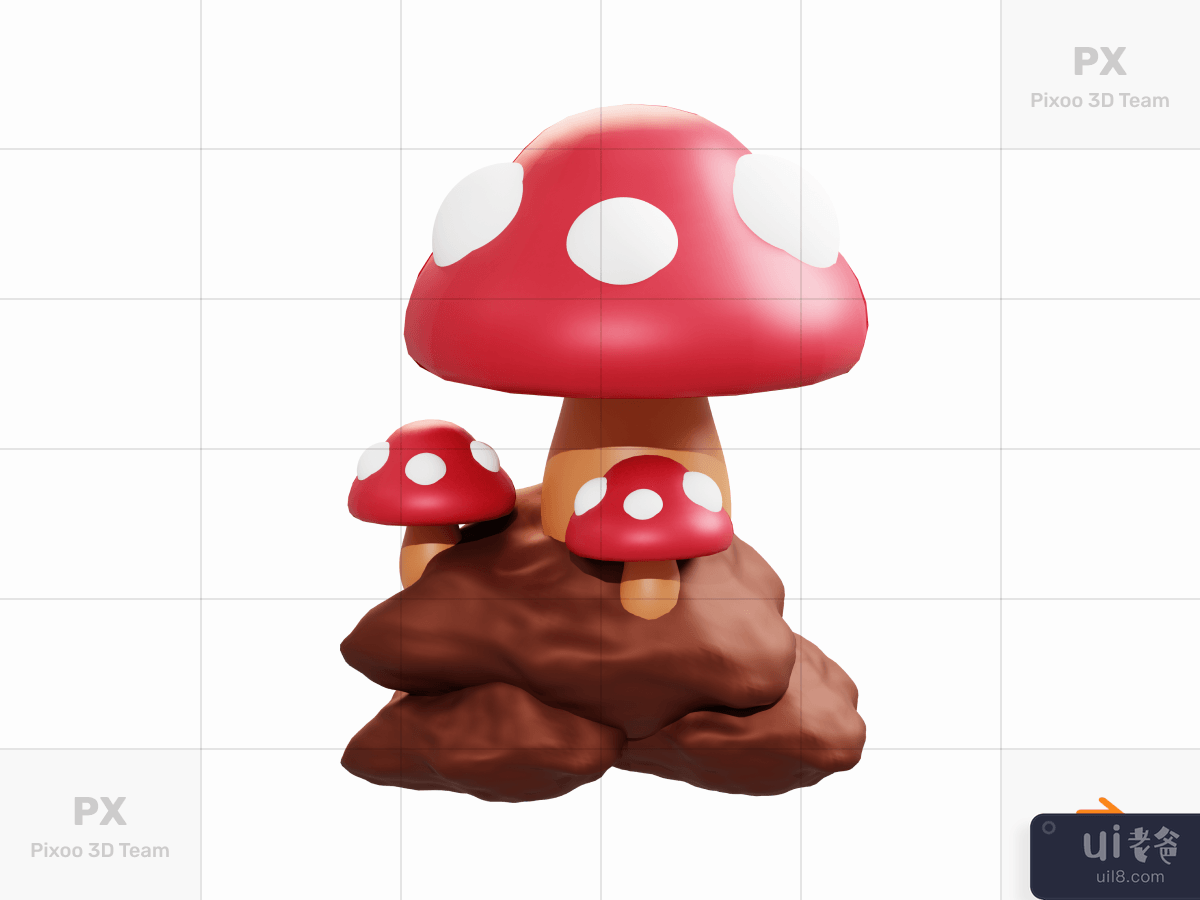 Tanduran - 3D Agriculture Illustration Pack _ Mushroom