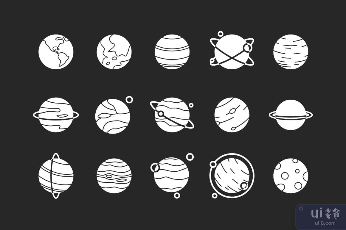 行星图标(Planet Icons)插图