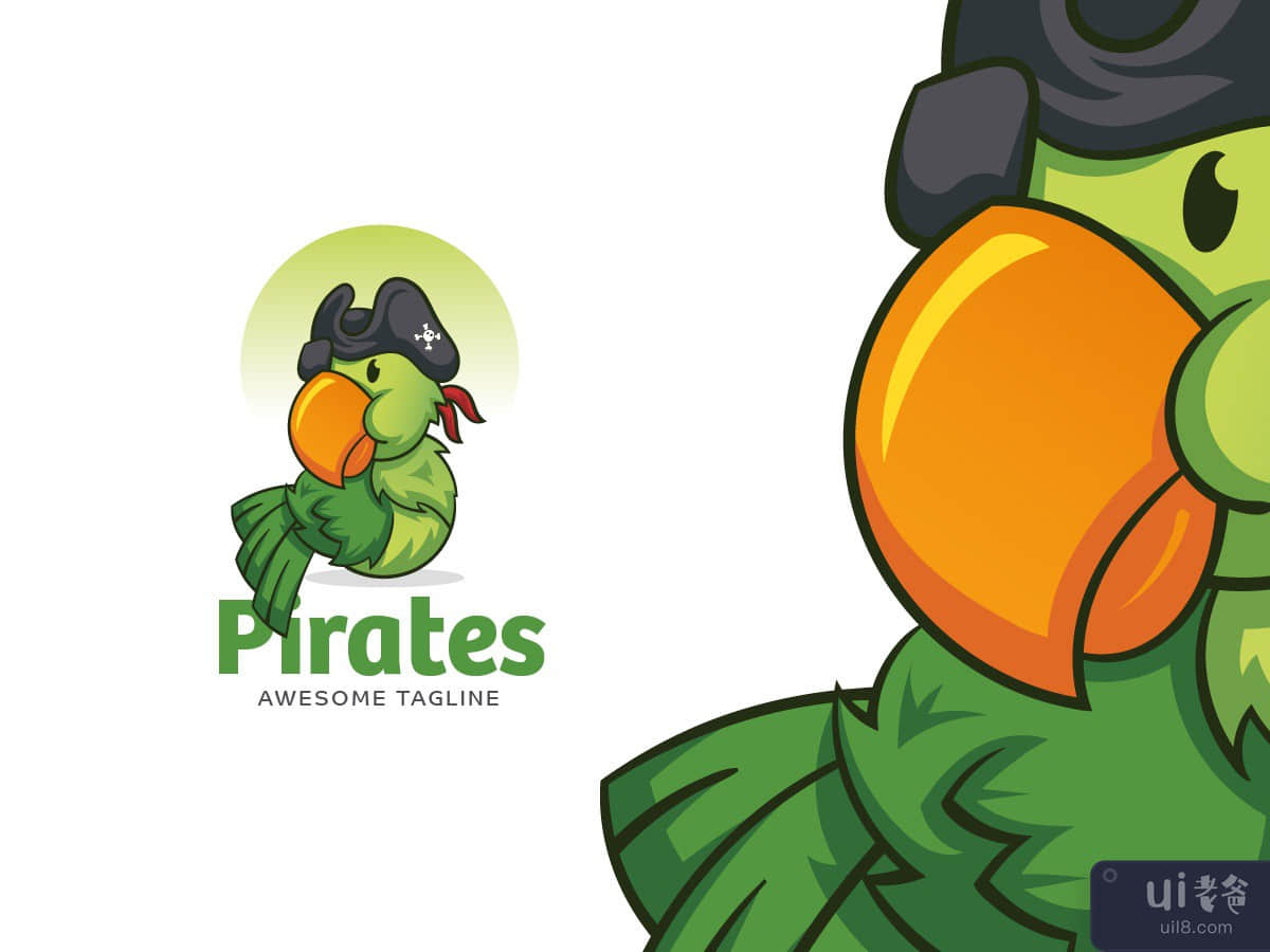 Pirates Parrot Mascot Logo Vector
