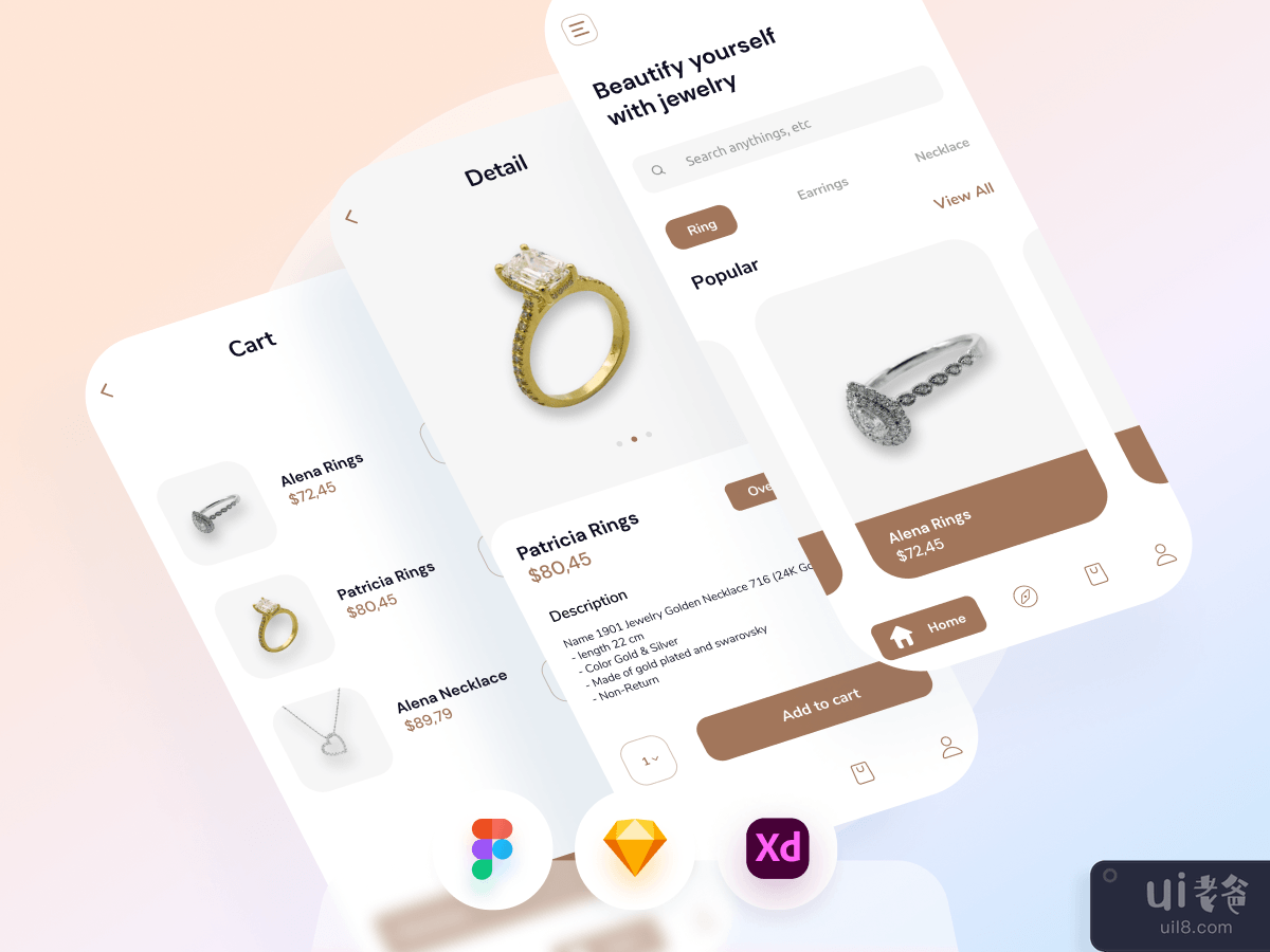 珠宝店流动应用程式(Jewelry Shop Mobile App)插图1