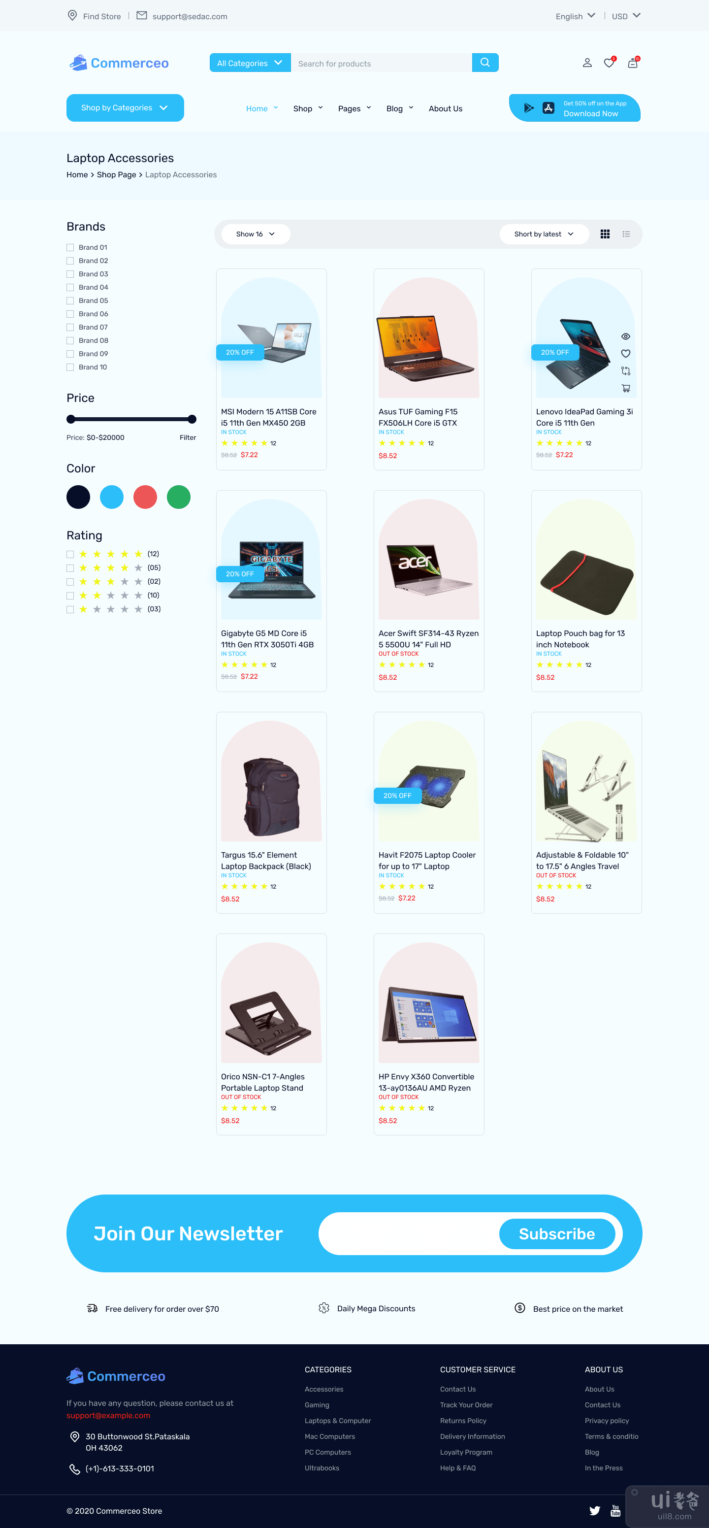 Commerceo-电子商务 Figma UI 模板(Commerceo- eCommerce Figma UI Template)插图7