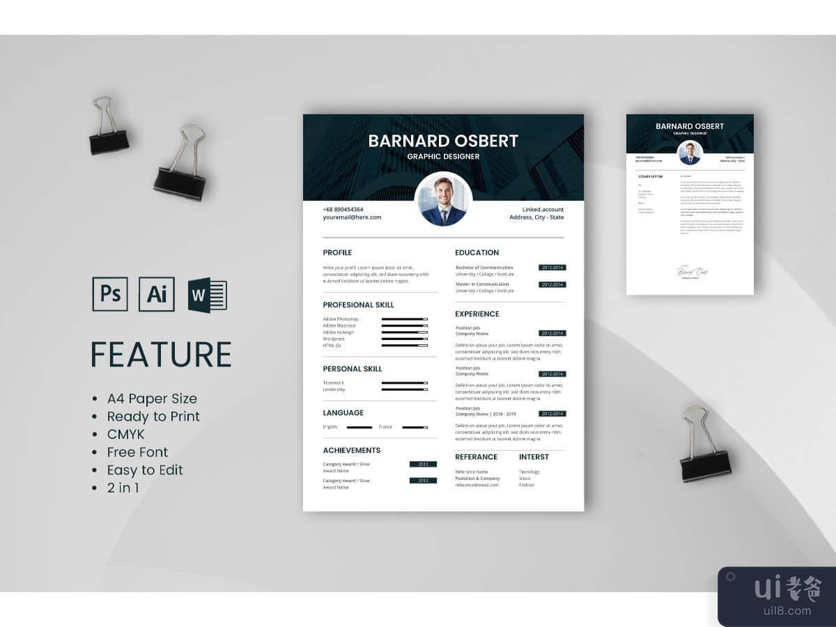 CV Resume Graphic Designer Profile 7