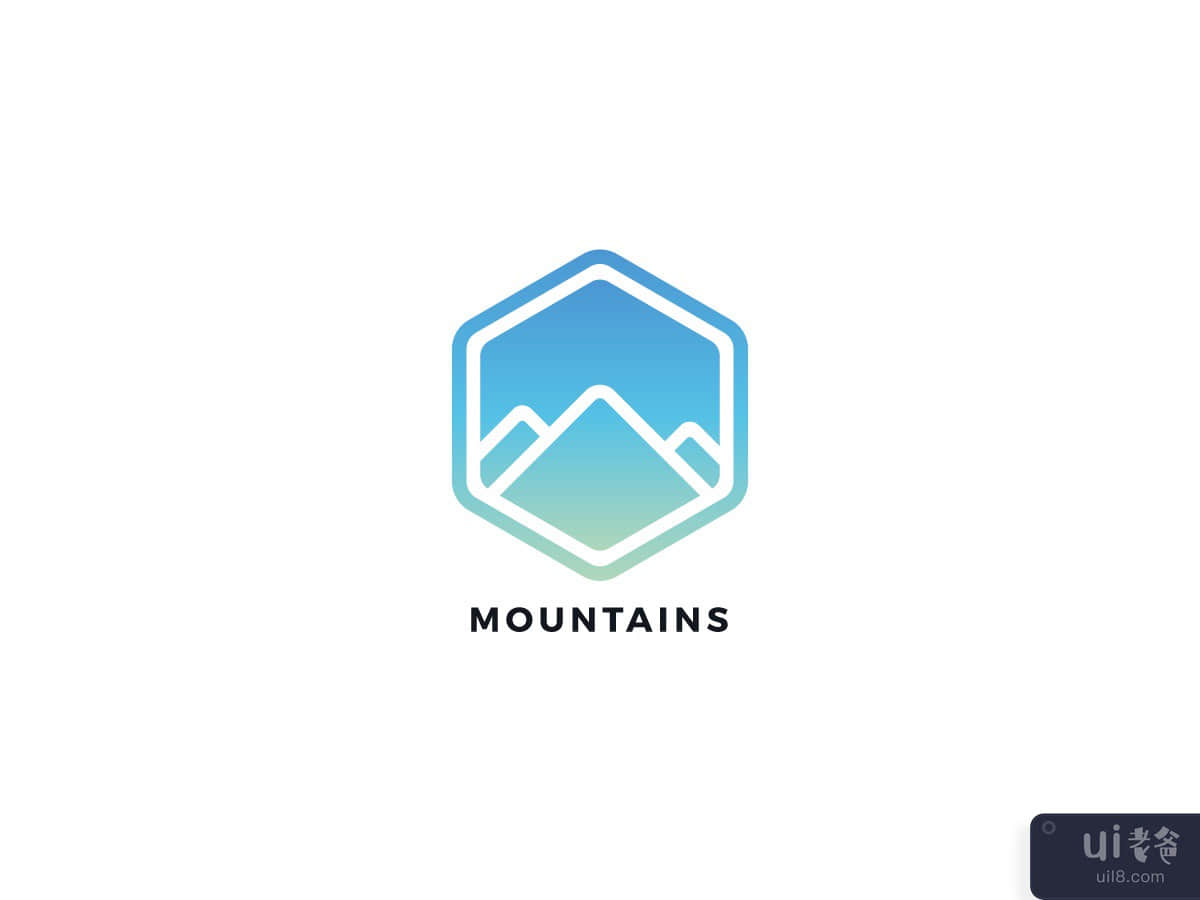 Mountains Vector Logo Design Template