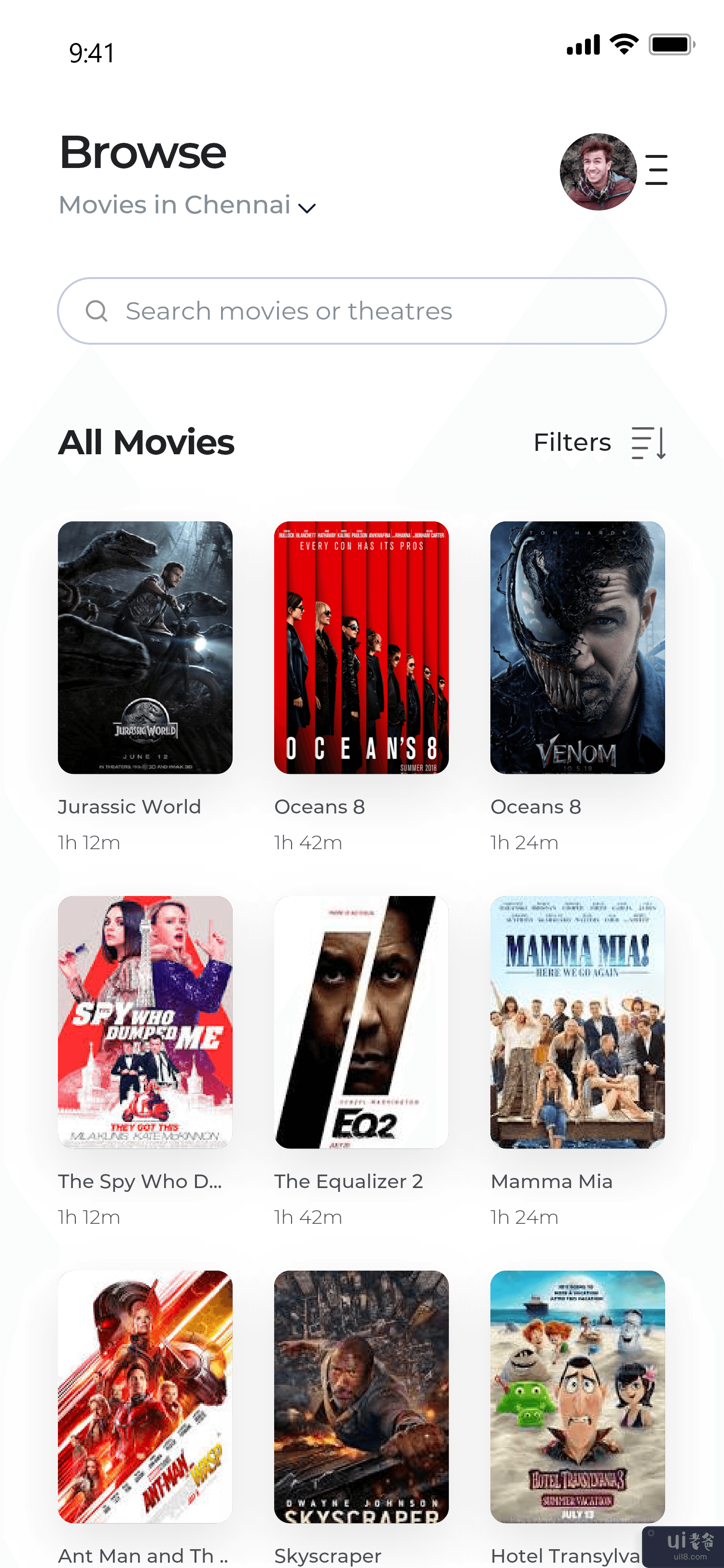 电影预订应用程序概念(Movie booking app concept)插图1