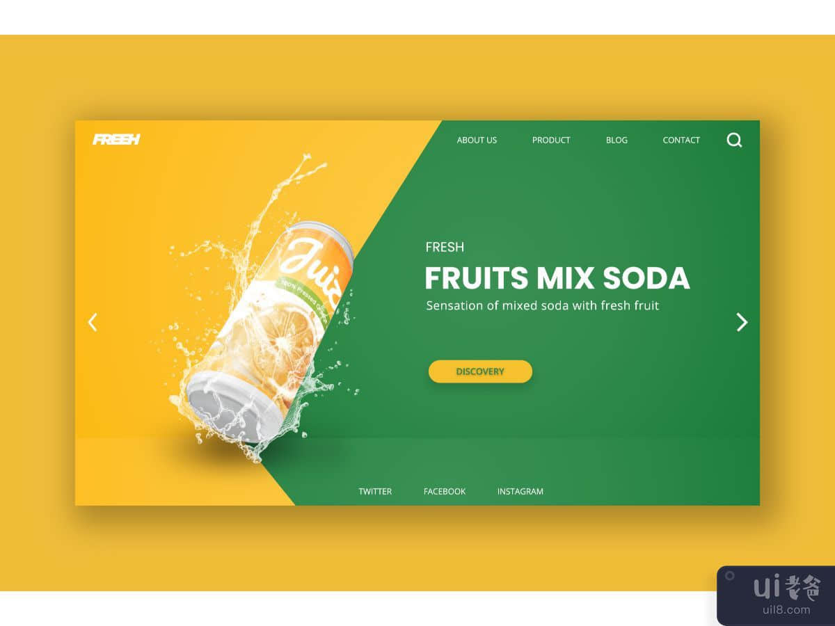 Fruit Mix Soda Hero Header Template