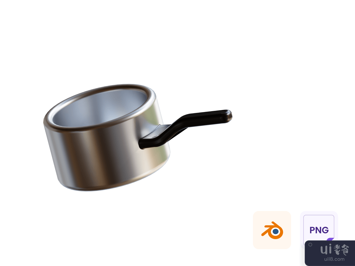Pan with Handle 3D Icon