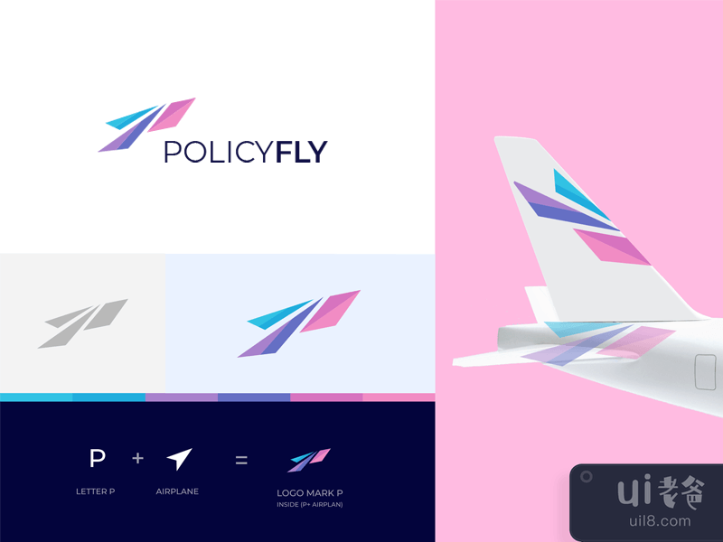 Policyfly Brand Identity || p logo mark