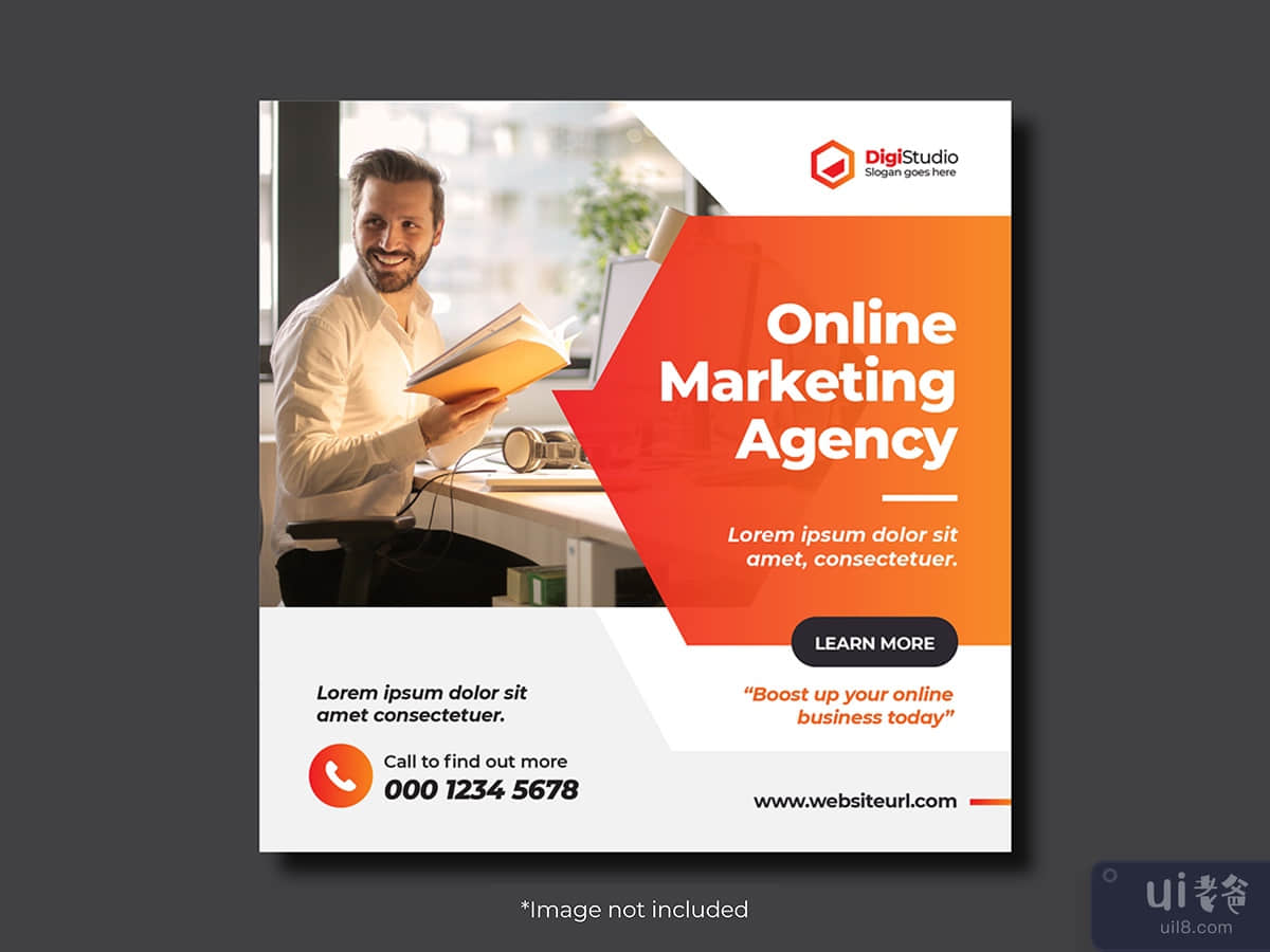 social media Online business agency web banner post template 