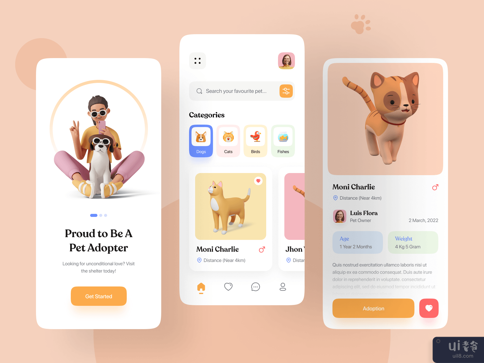 宠物收养移动应用(Pet Adoption Mobile App)插图