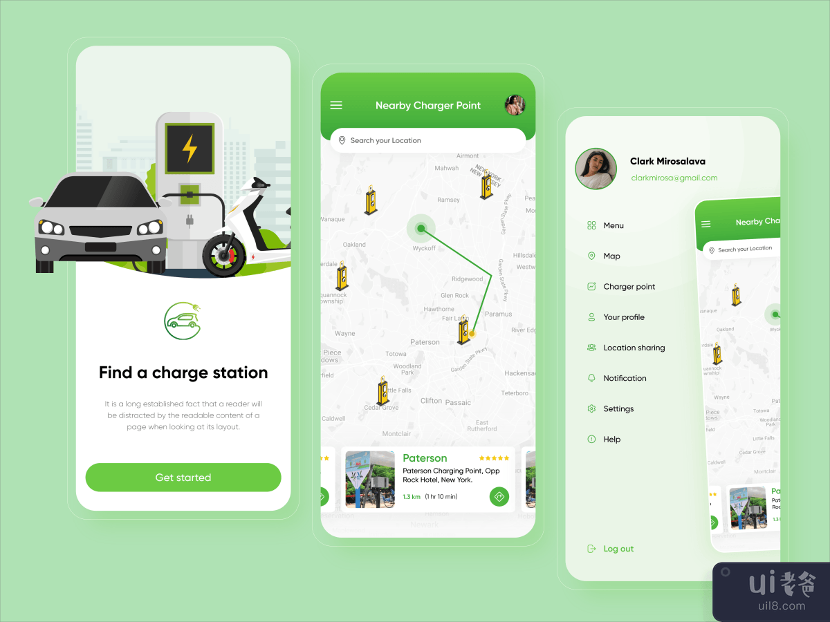 Find nearby E-Vehicle charger