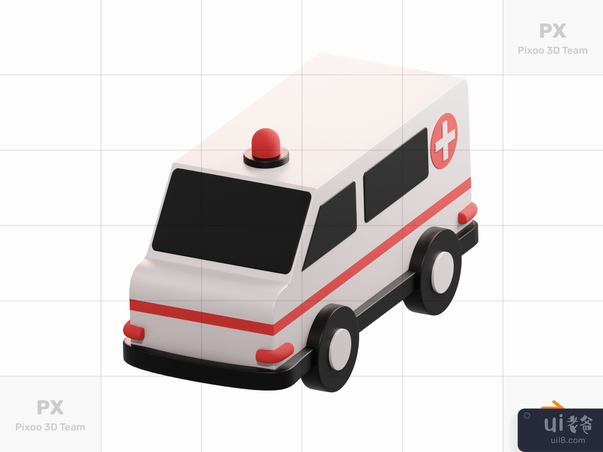 3D Medical Icons Pack - Ambulance