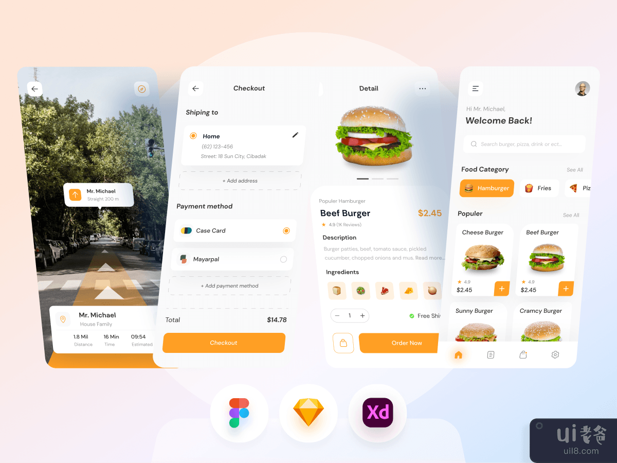快餐店流动应用程式(Fast Food Shop Mobile App)插图2