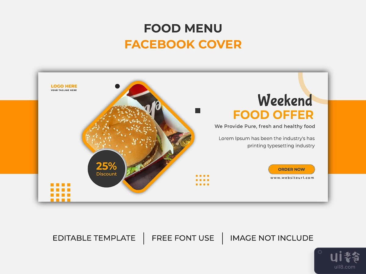 Restaurant Weekend food Menu discount Social media food cover Template Ai