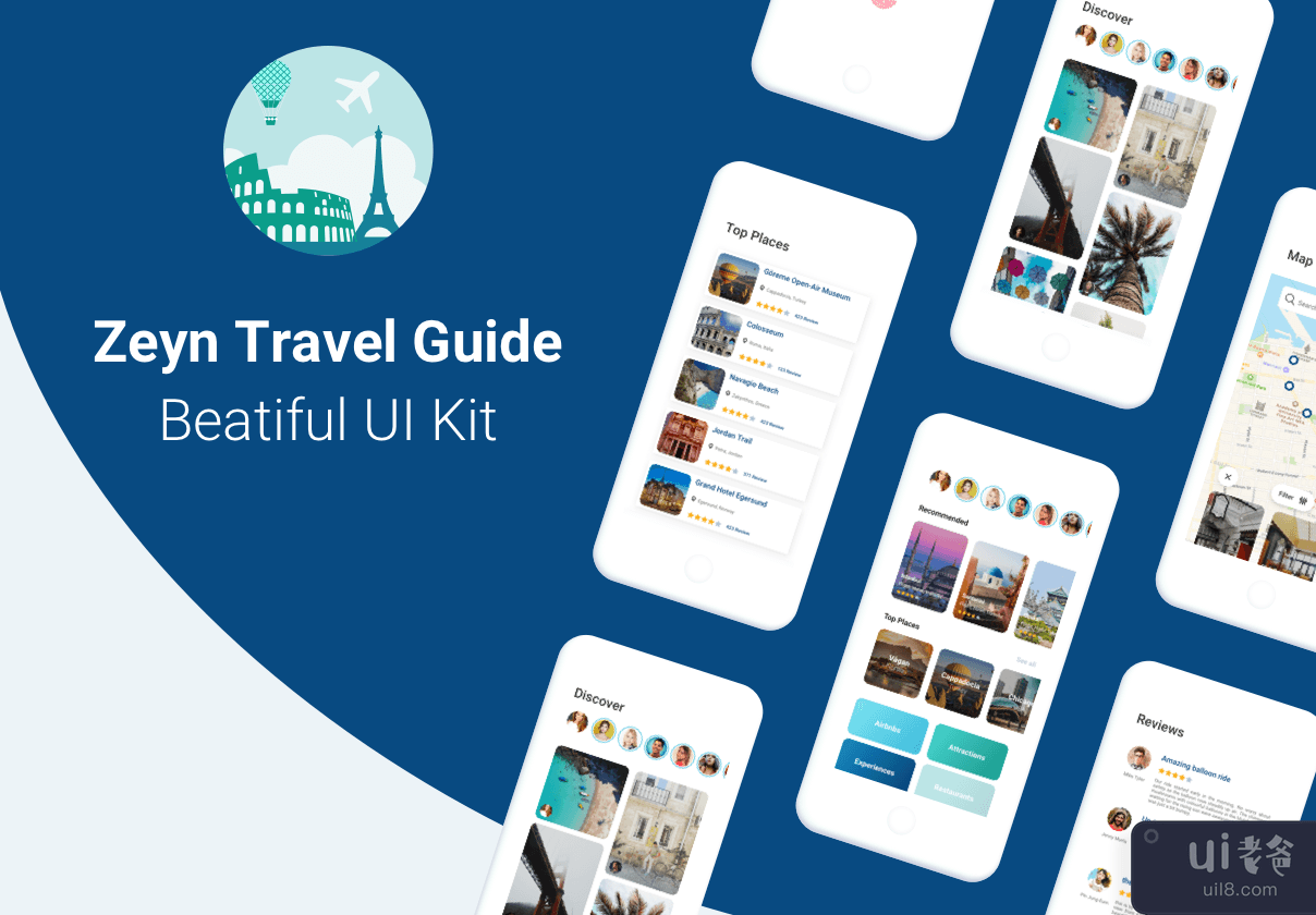 Zeyn 旅游指南 UI 套件(Zeyn Travel Guide UI Kit)插图5