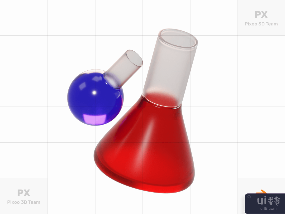 3D Medical Icons Pack - Chemical Flask