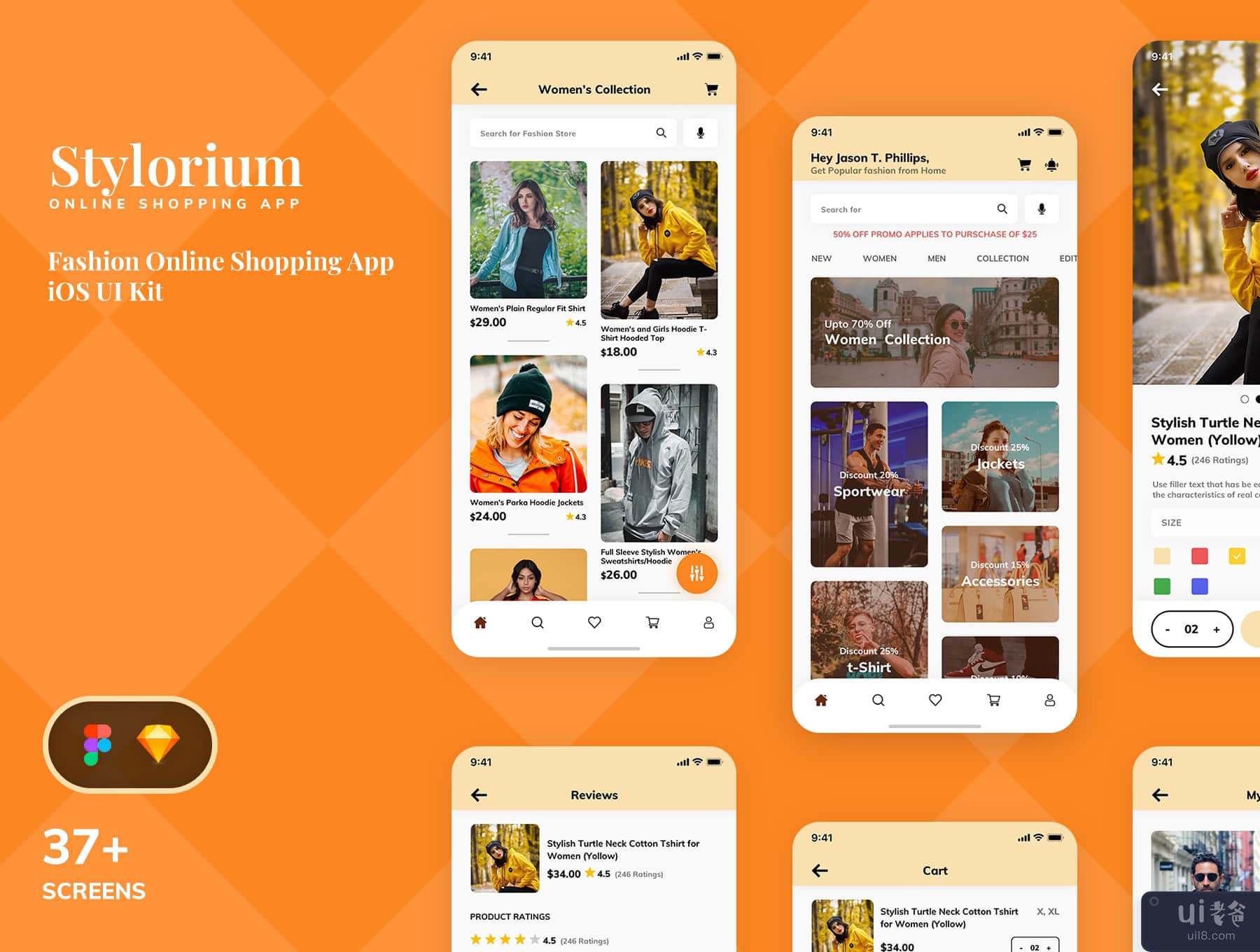 时尚零售网店手机App UI(Fashion Retail Online Shop Mobile App UI)插图