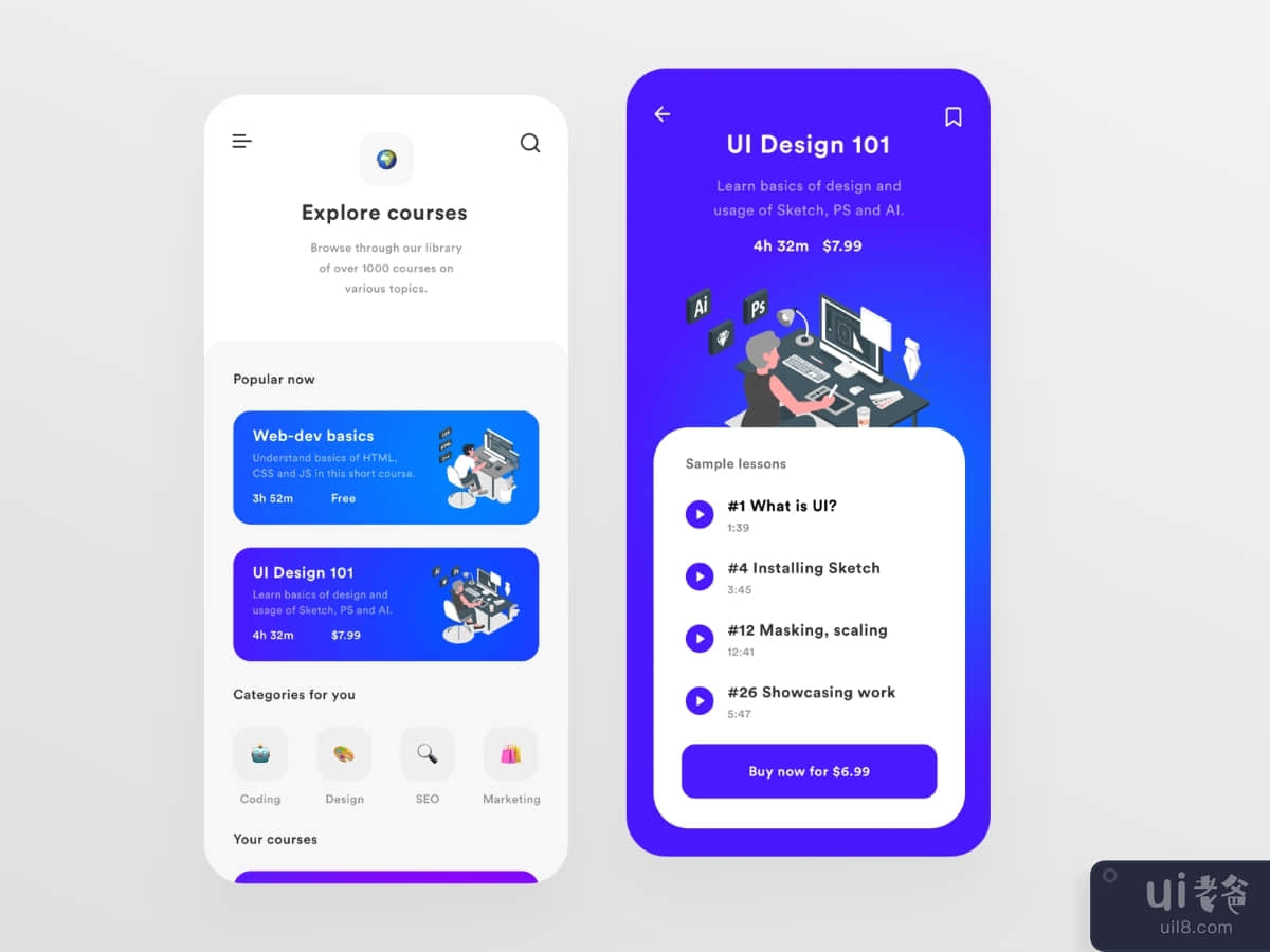 Courses App UI
