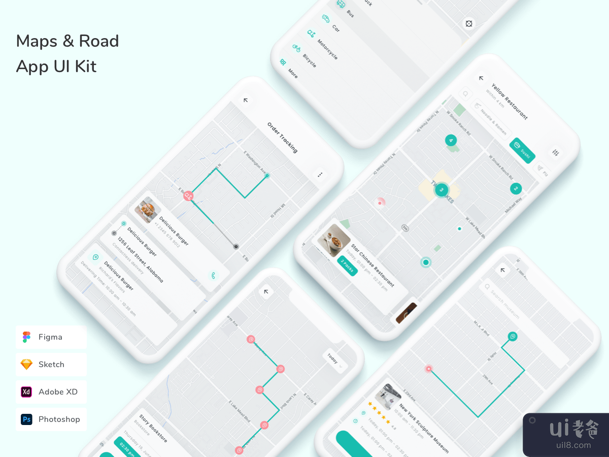 Maps & Road App UI Kit