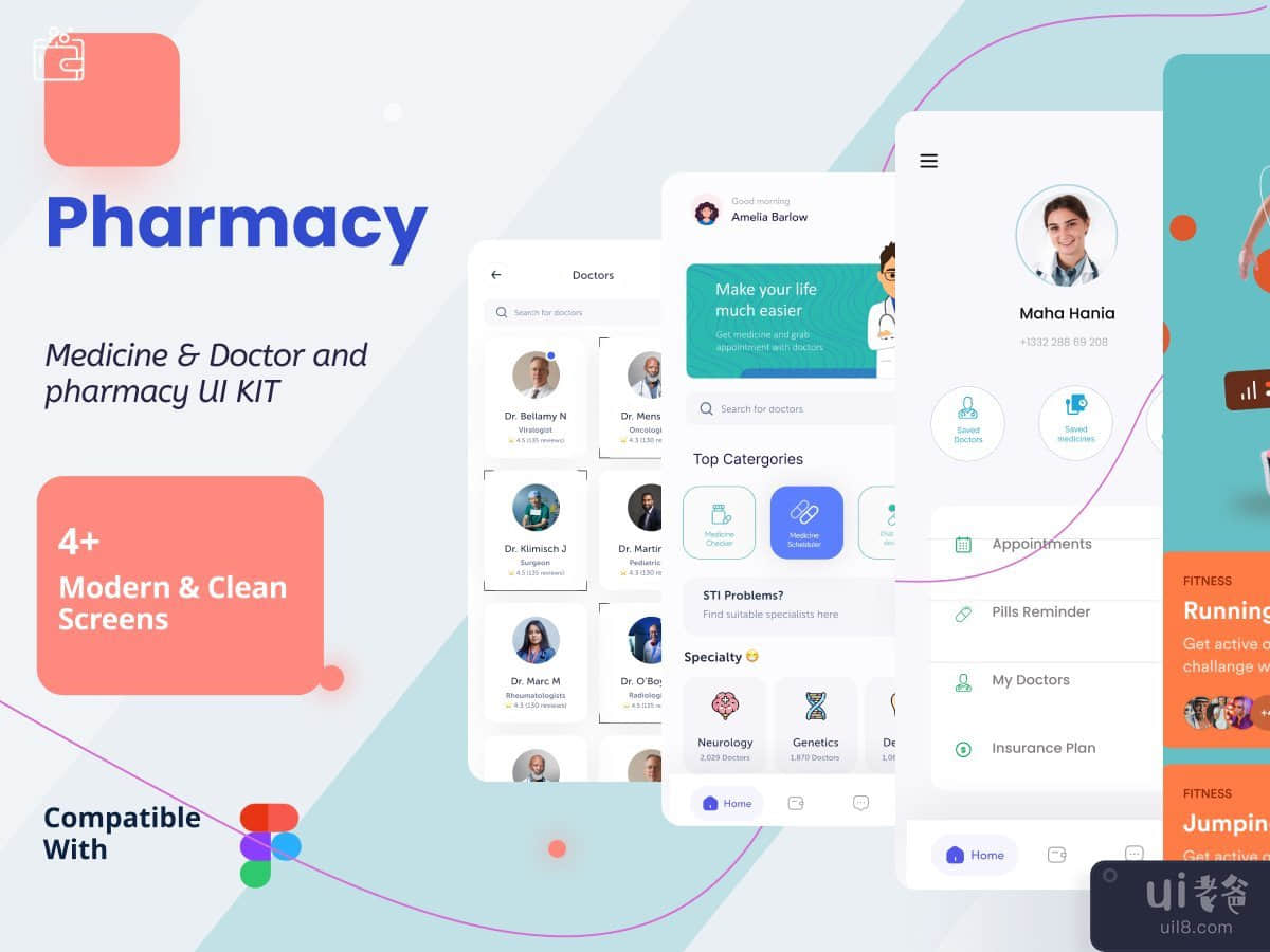 在线药房应用程序用户界面(Online Pharmacy App UI)插图