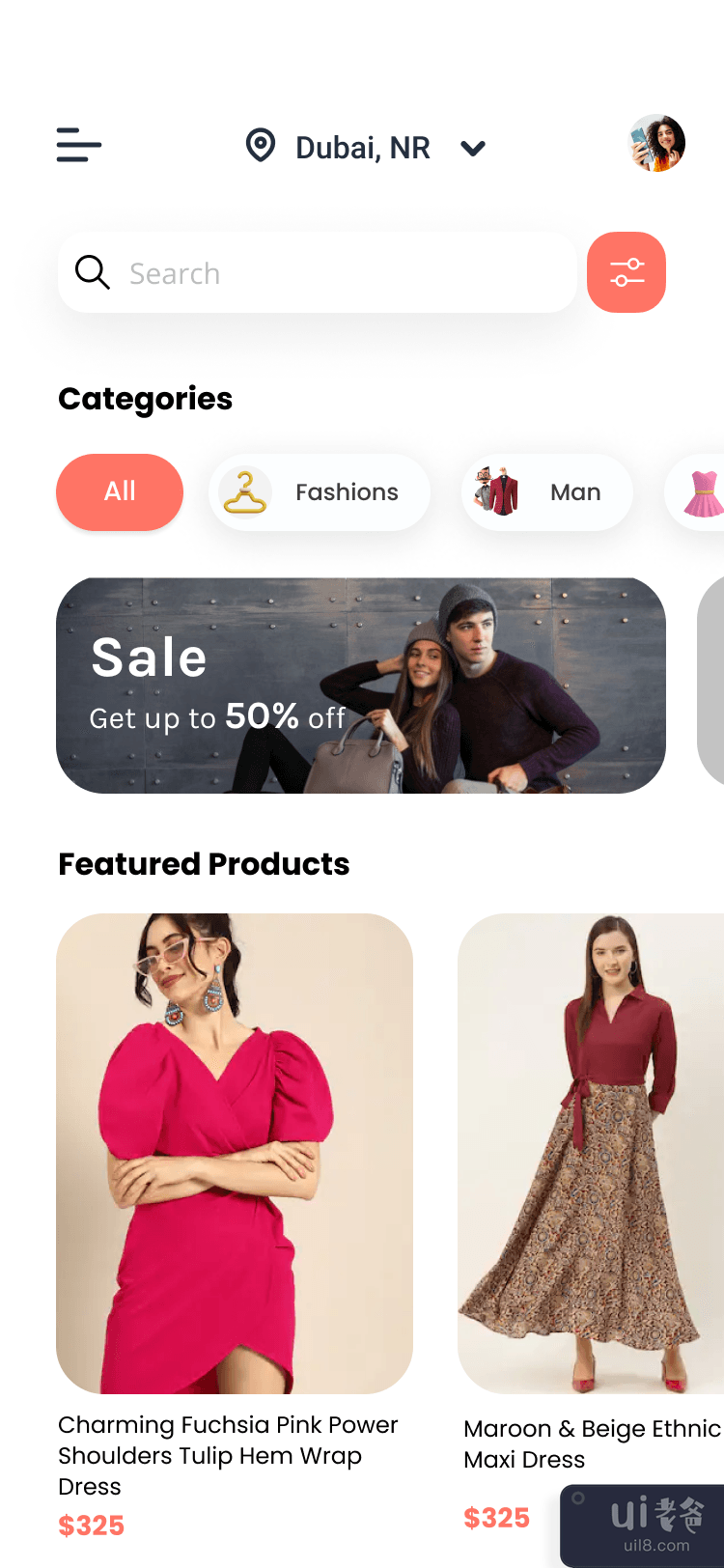 时尚商店应用程序设计(Fashion Shop App Design)插图1