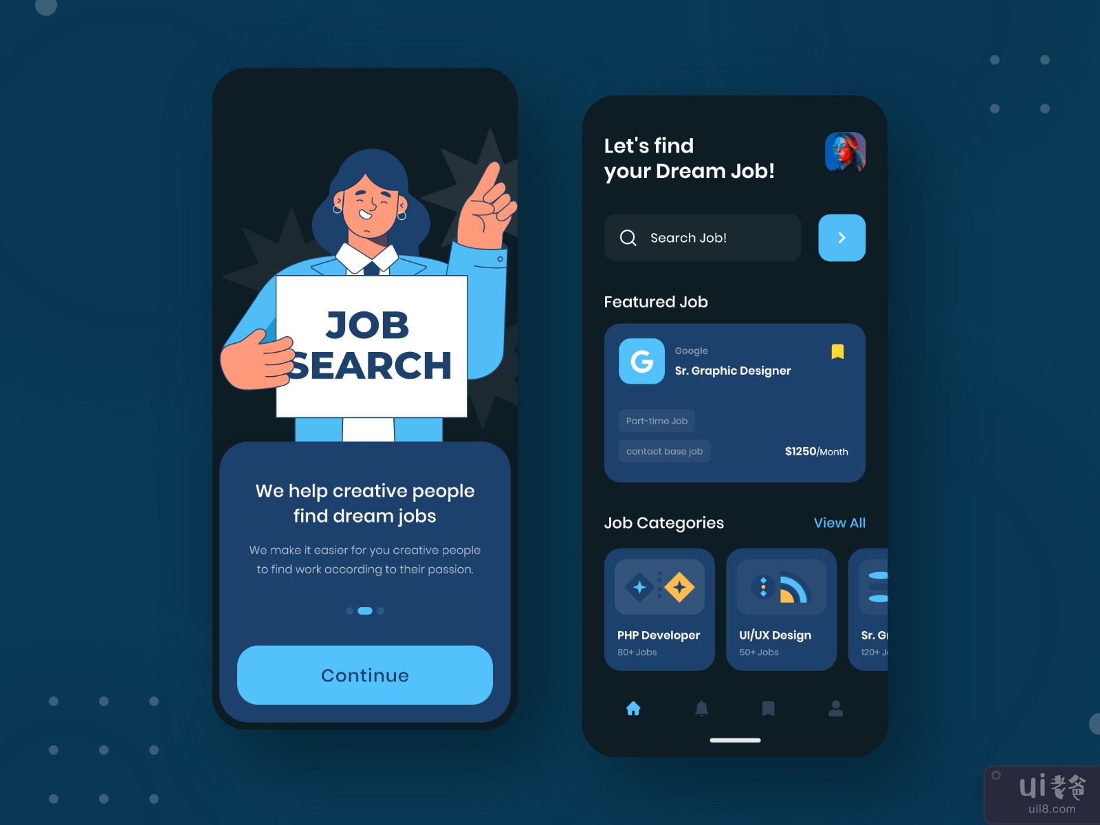 求职应用程序用户界面(Job Search App UI)插图