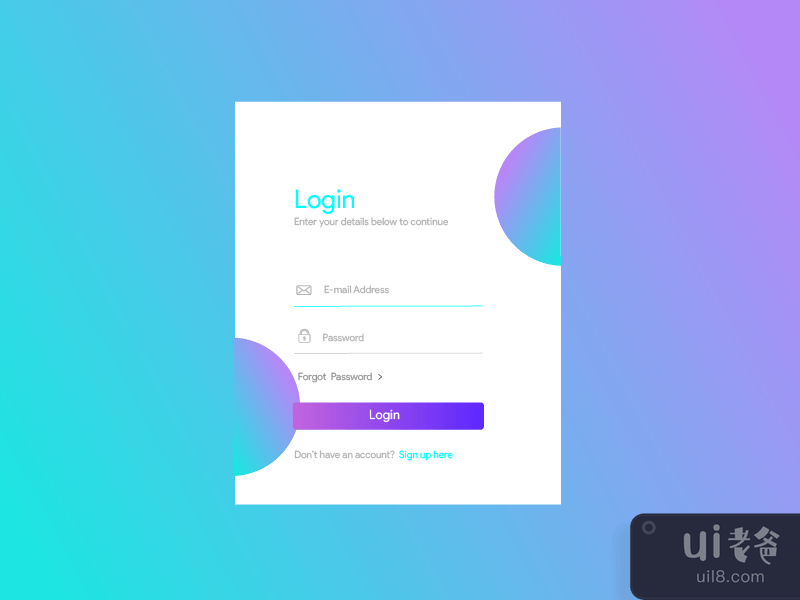 Login Page UI Design