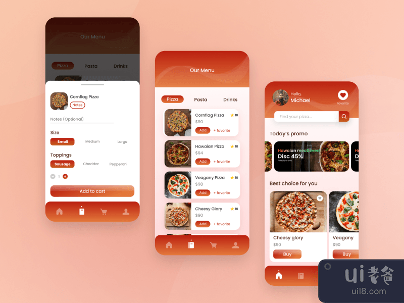 披萨外卖应用(Pizza Delivery app)插图1