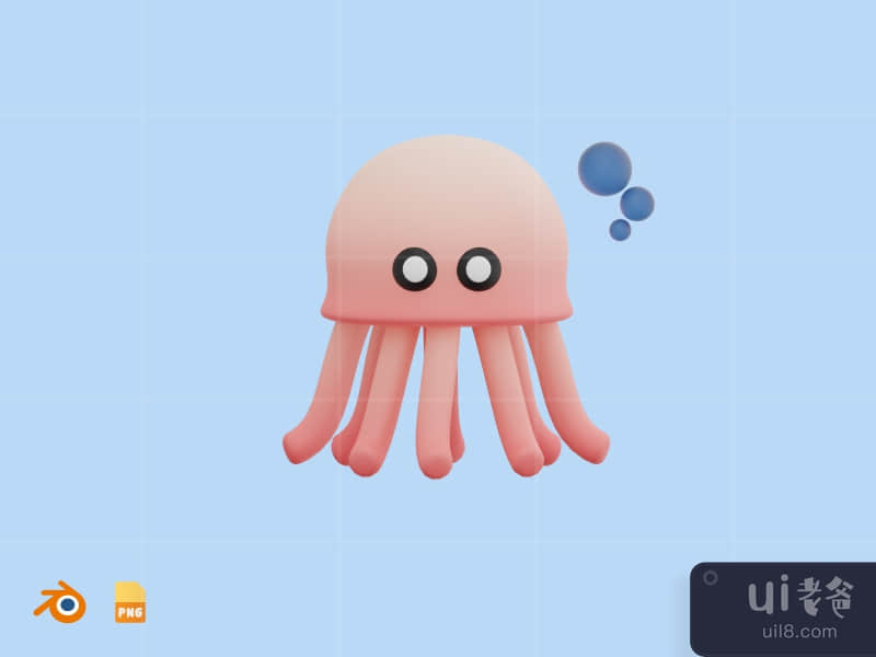 Jellyfish - Cute 3D Water Animal (front)