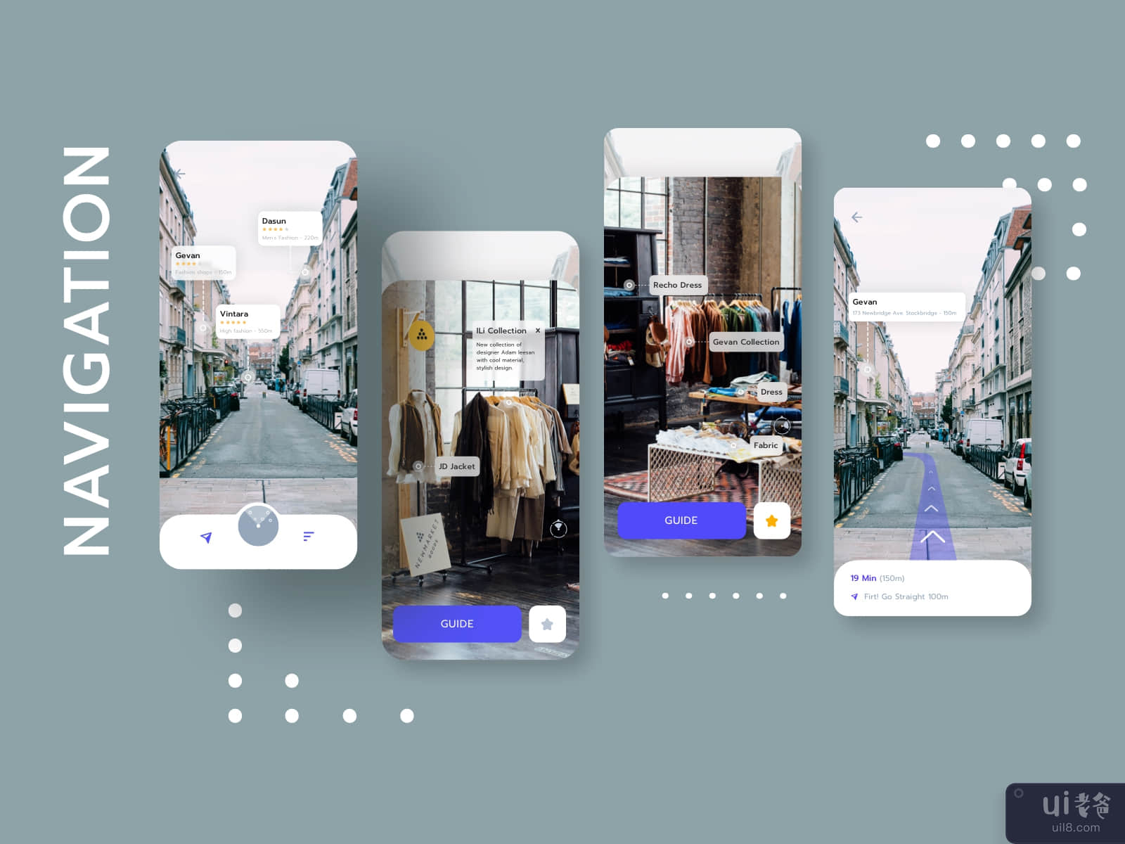 Shopping Clothes with Navigation Mobile UI	