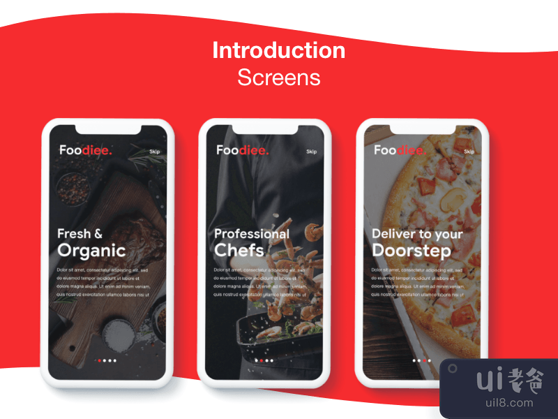 Foodiee - 移动 UI 套件(Foodiee - Mobile UI Kit)插图3