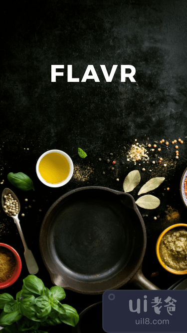 Flavr 食品应用程序设计 UI 套件(Flavr Food App Design UI Kit)插图2