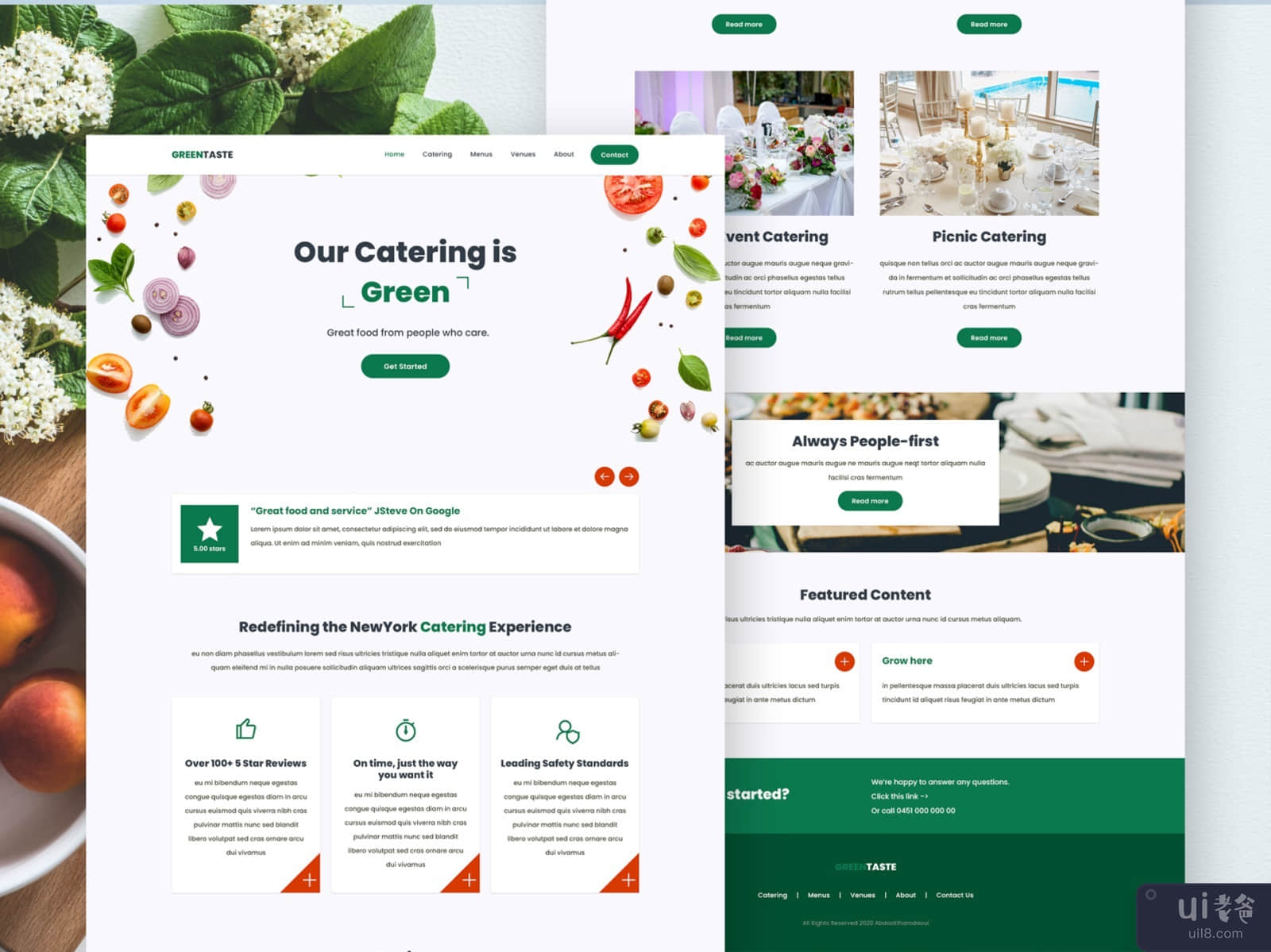 GreenTase - Catering Events Web Design
