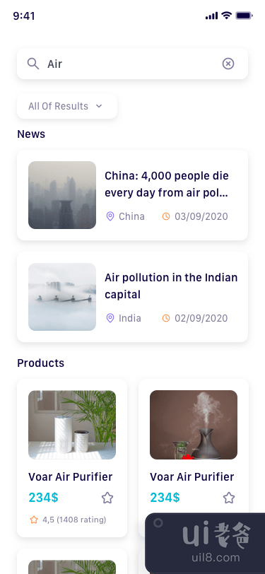 Airquaty - Air Quality App UI Kit (Full) #1(Airquaty - Air Quality App UI Kit (Full) #1)插图3