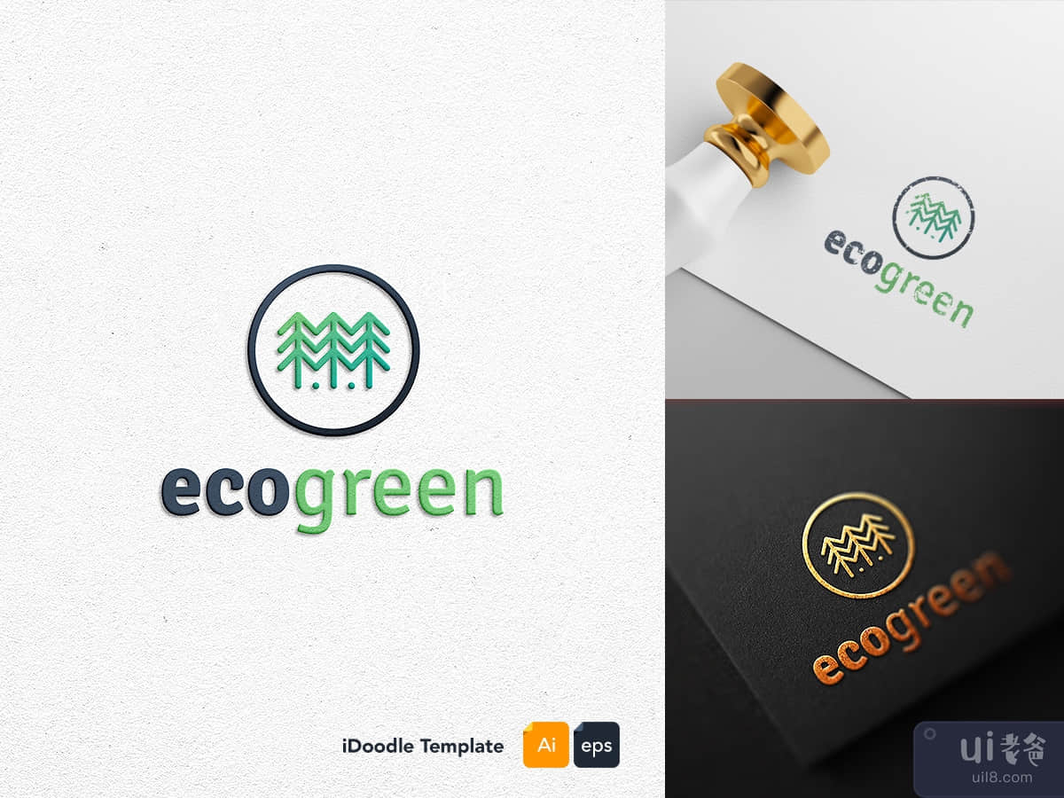 Eco green logo template