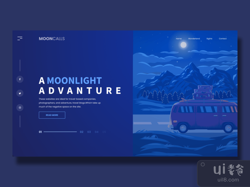 Moonlight Adventure Header Design Concept