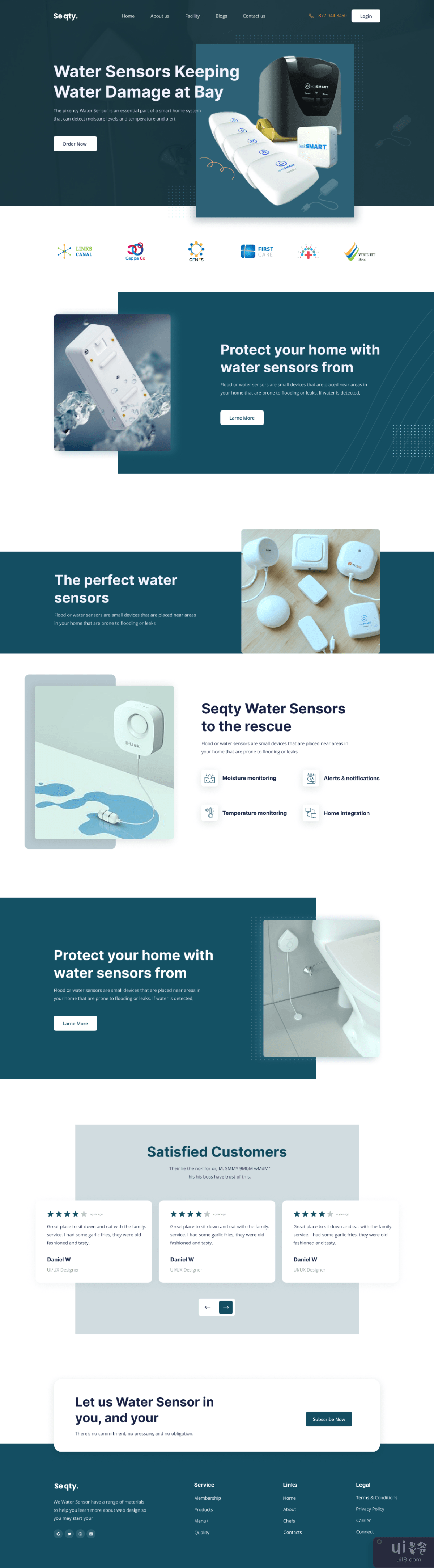 家庭安全水传感器登陆页面(Home Security Water Sensor landing page)插图