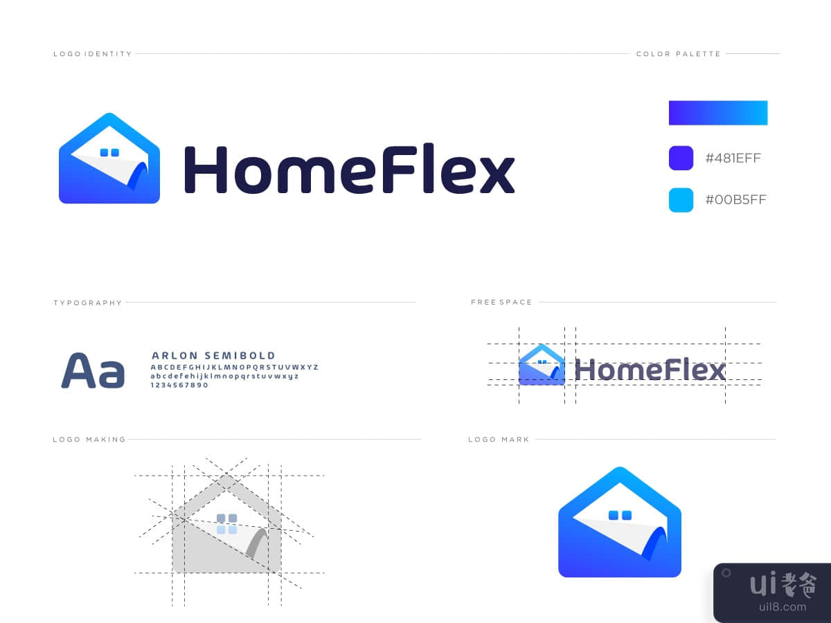 Homeflex modern corporate business logo 