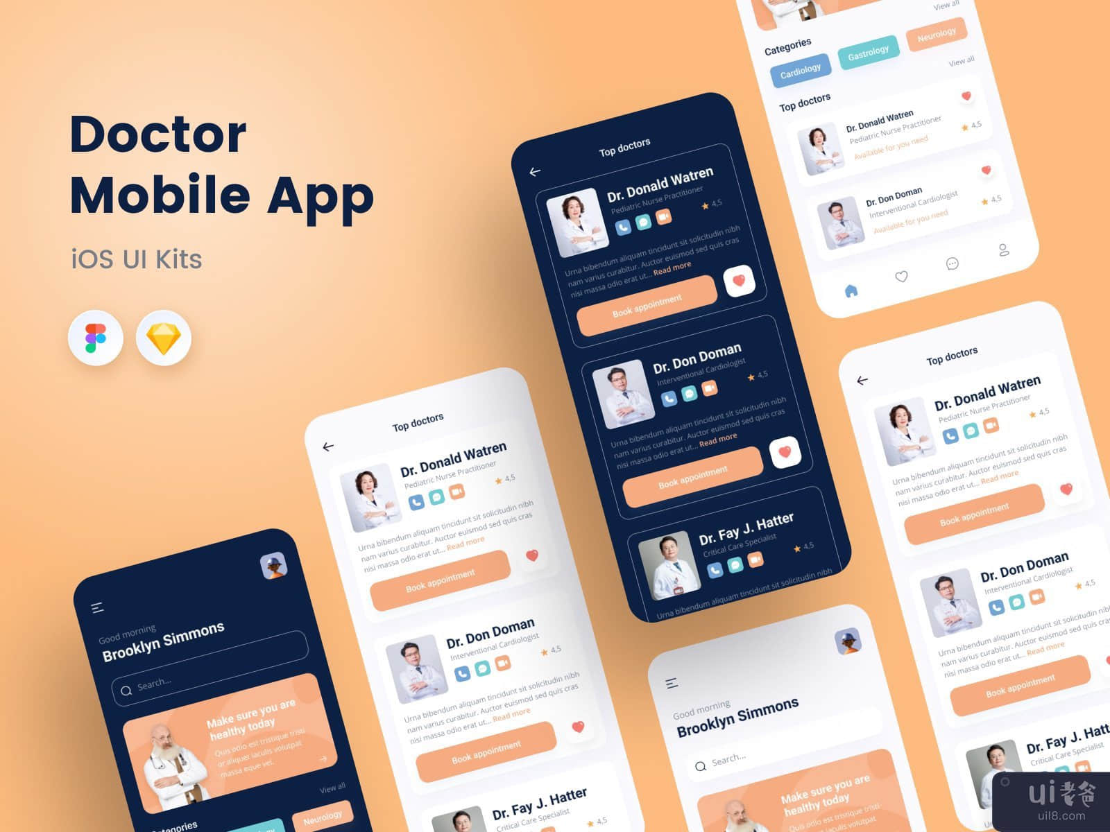 医疗移动应用程序 UI 套件(Medical mobile app UI Kit)插图