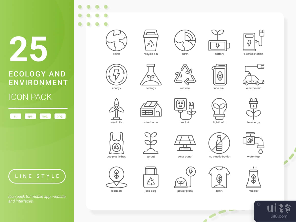 生态与环境图标包(Ecology and Environment Icon Pack)插图