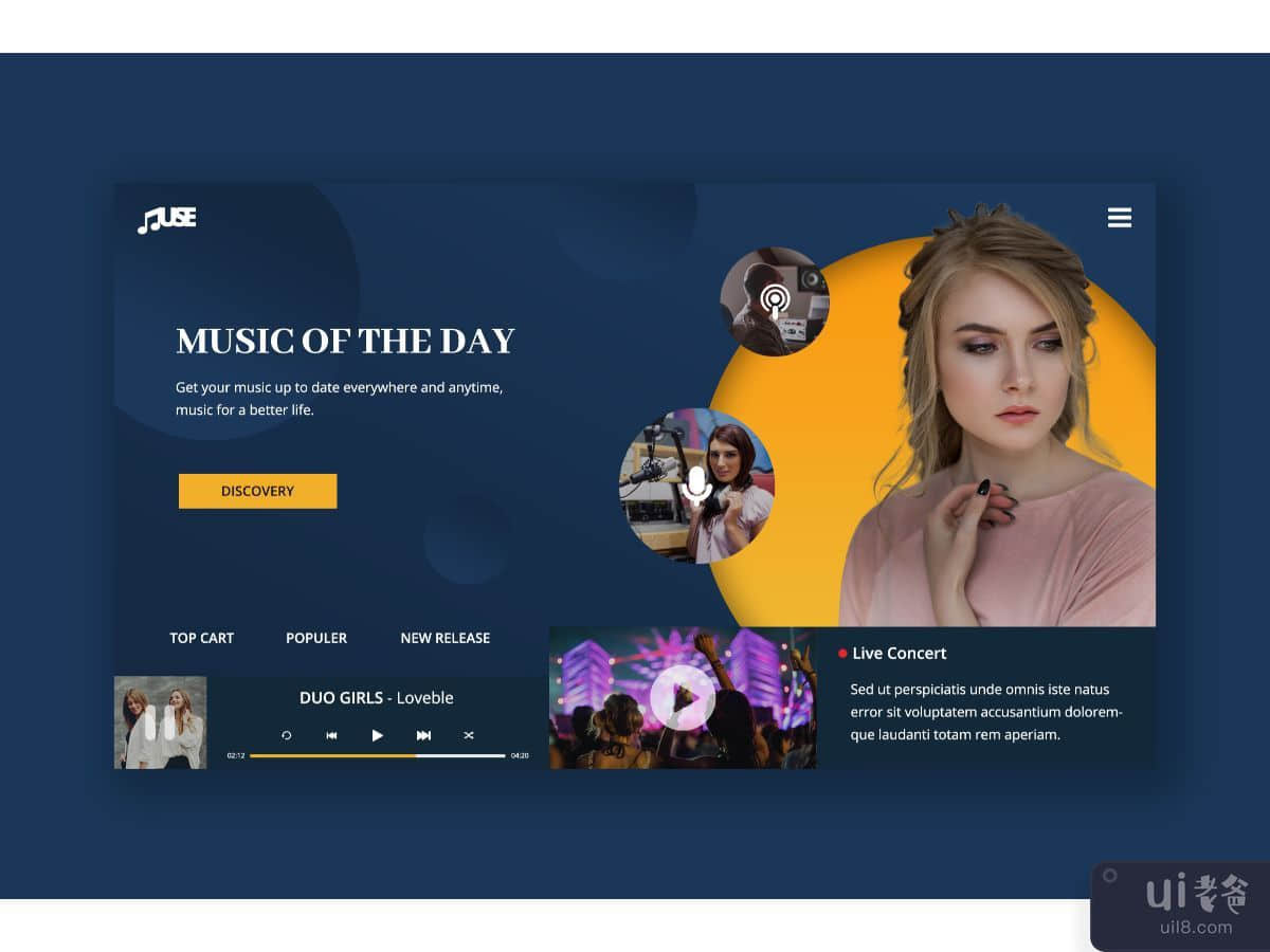 Digital Music Hero Header Template 