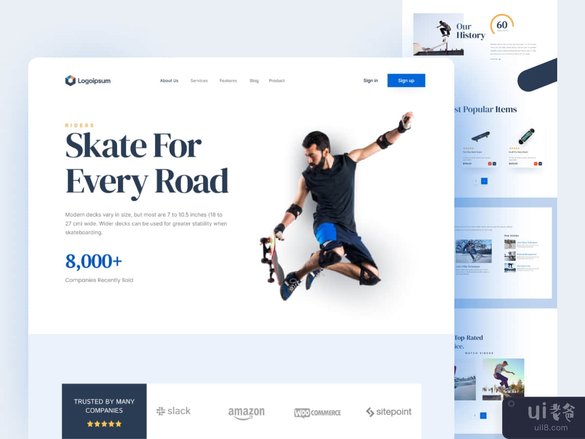 Skate Board Landing Page