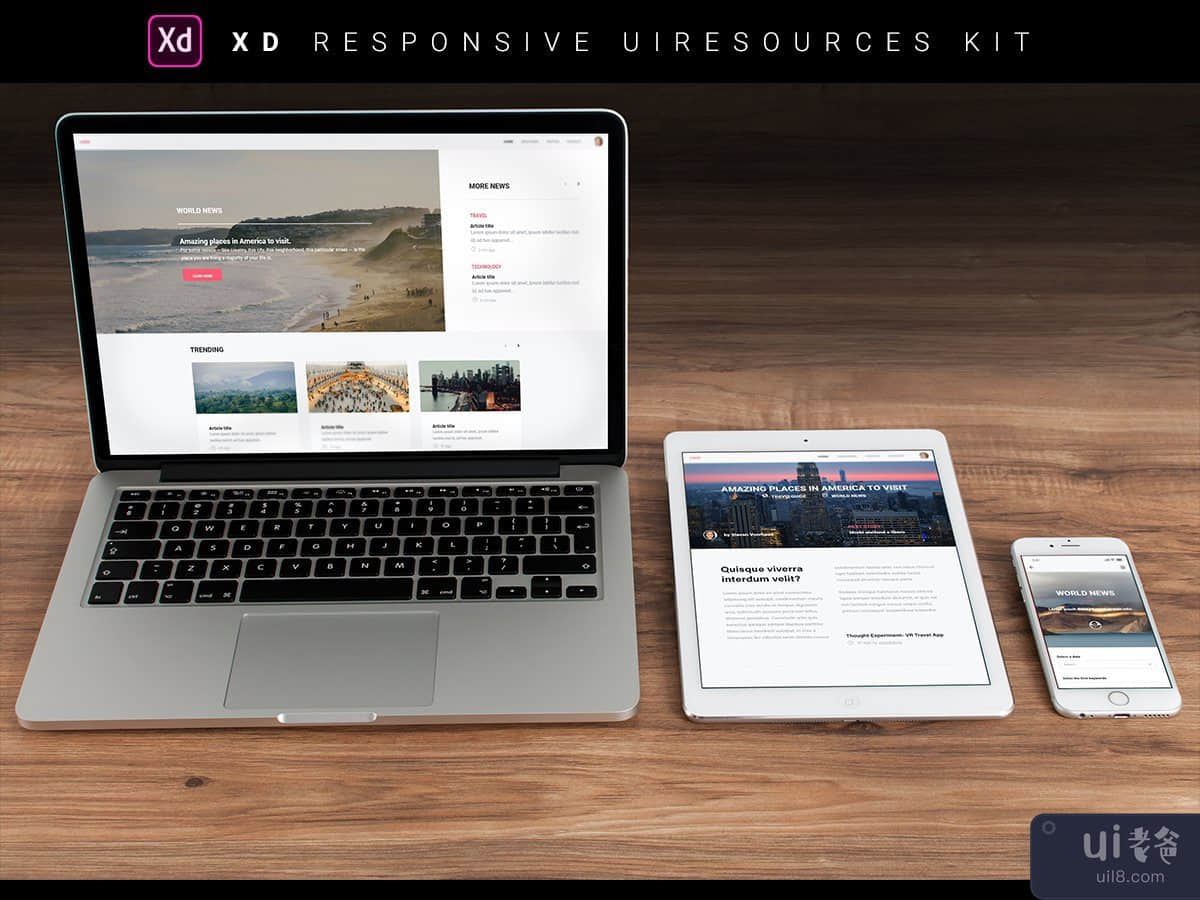 时尚网页登陆页面设计 UI 套件 - 响应式(Trendy Web Landing Page Design UI kit - Responsive)插图