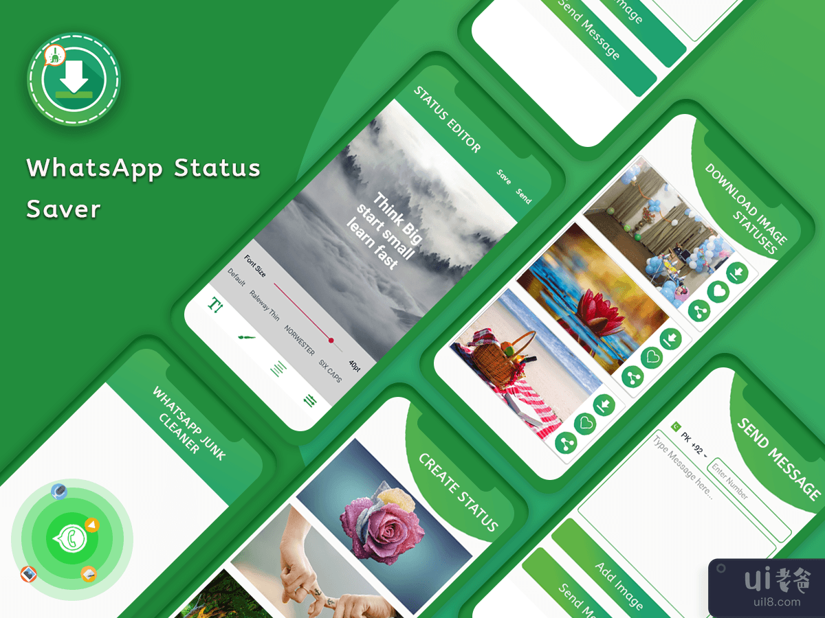 WhatsApp Status Saver App UI