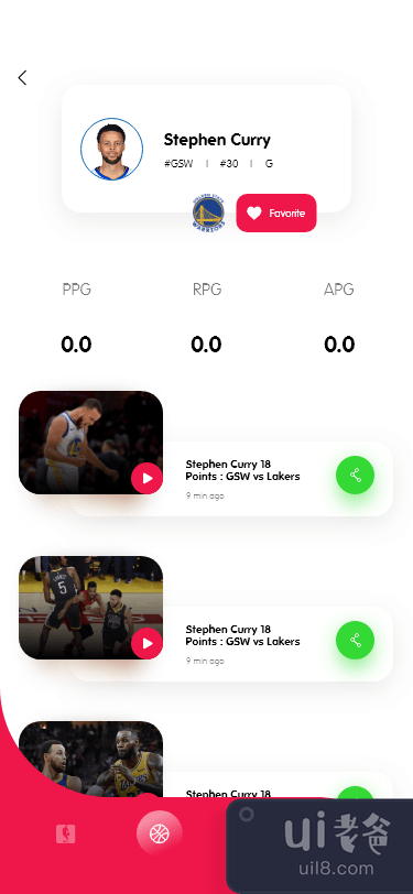 NBA 应用重新设计 |用户界面套件(NBA App Redesign | UI Kits)插图7