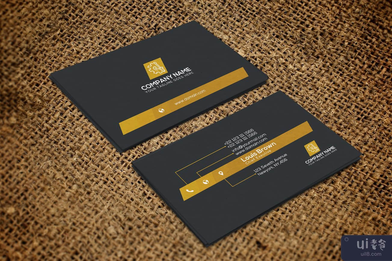 现代名片模板(Modern Business Card Template)插图1