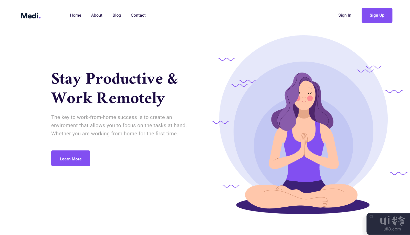 冥想 - 网页标题(Meditation - Web Header)插图