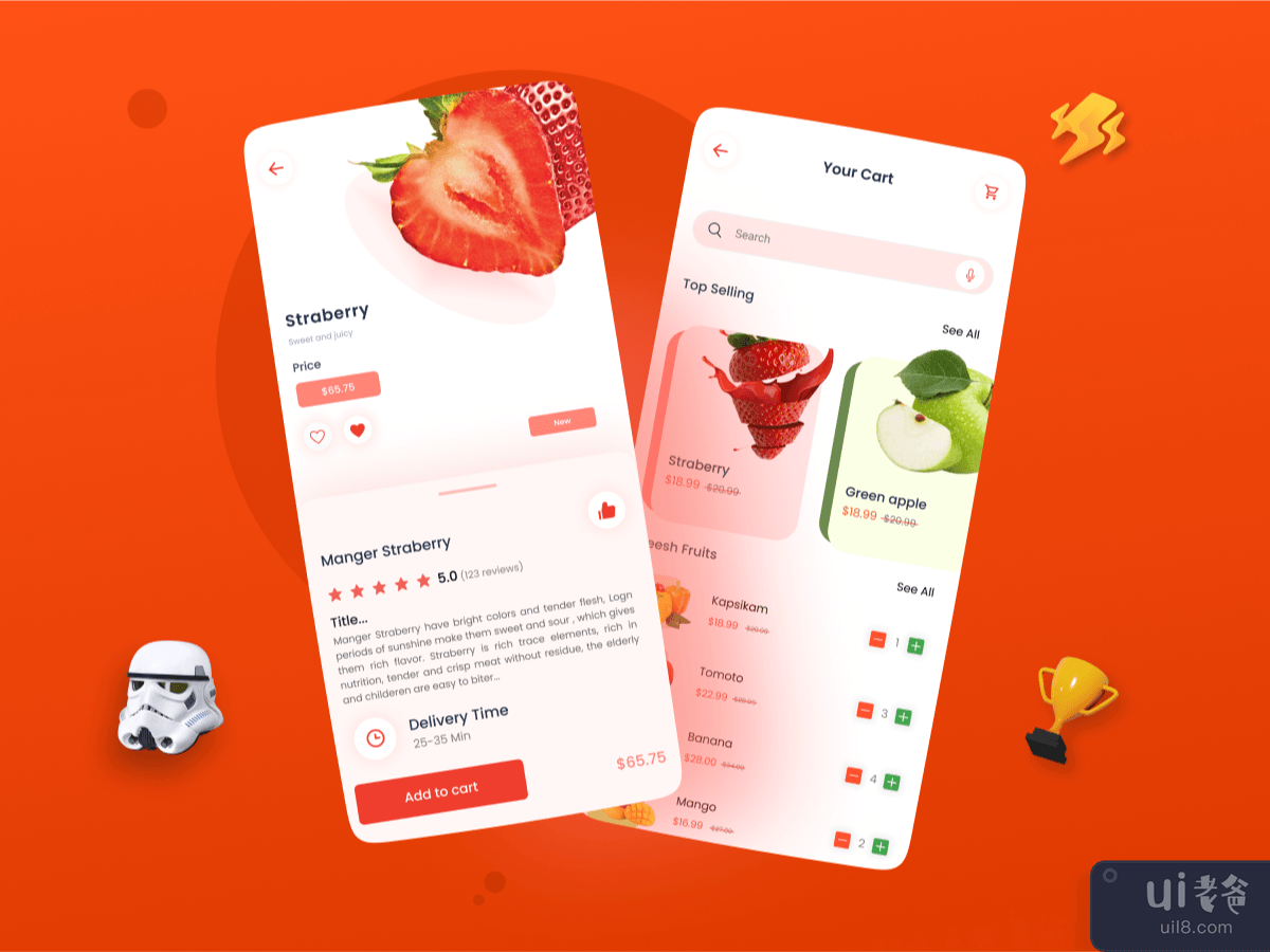 Strawberry online shop apps design