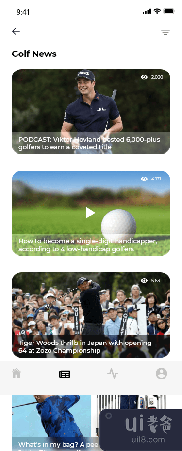 高尔夫社交应用程序 UI KIT(Golf Social App UI KIT)插图2
