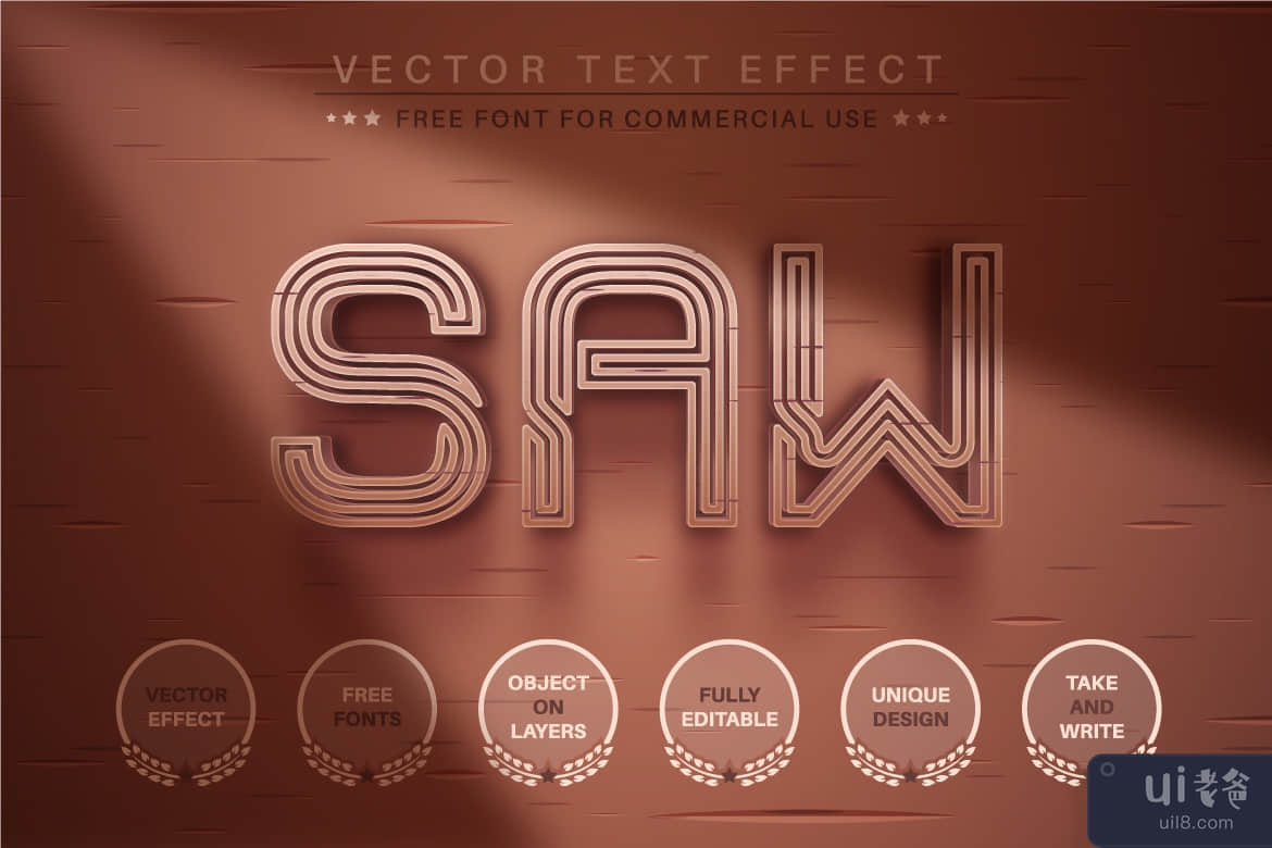 木材 - 可编辑的文字效果、字体样式(Wood - editable text effect, font style)插图2