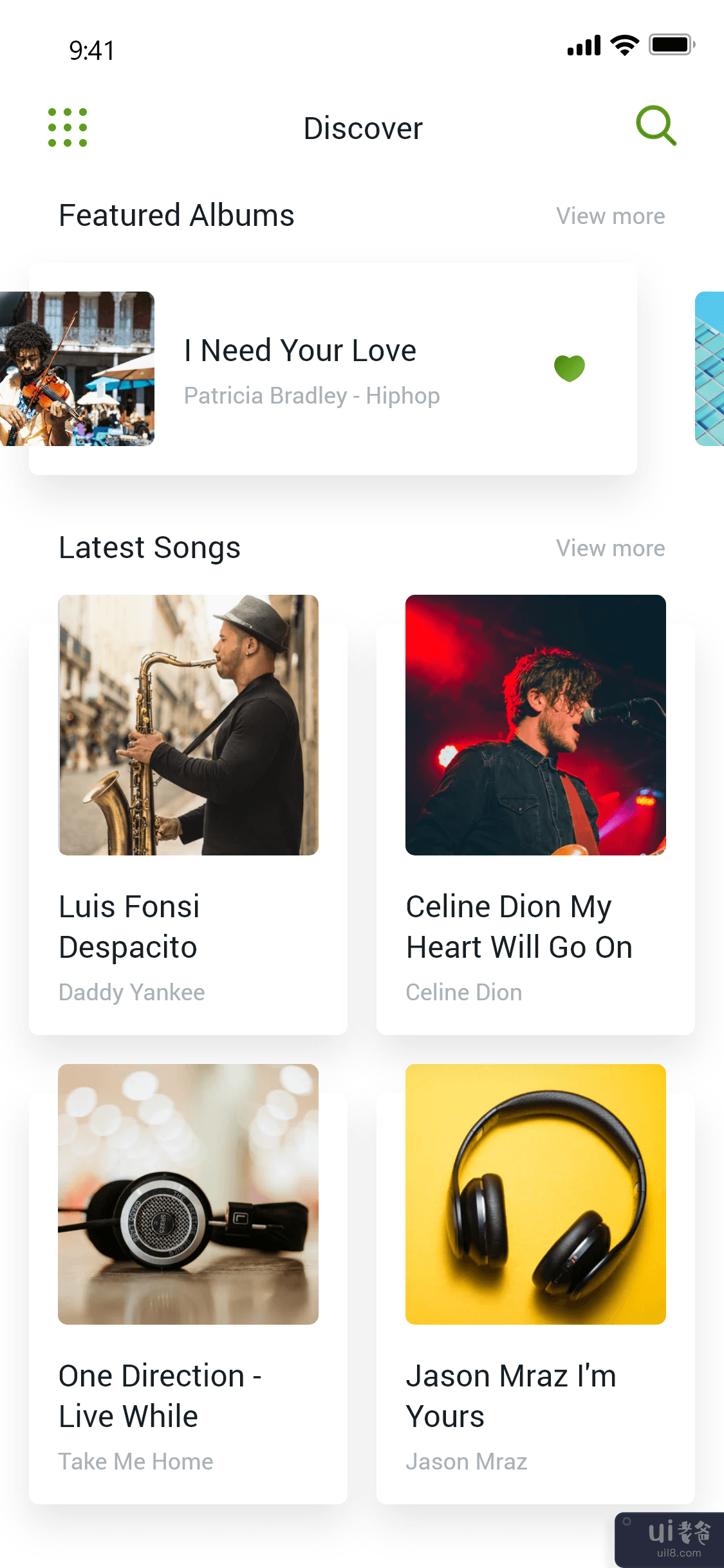 音乐应用 - 音乐应用 UI 设计模板(Music App - Music App UI Design Template)插图
